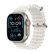 Apple Watch Ultra 2 49mm Titanium Case, White Ocean Band
